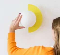 Applique murale, Candy little circle 180 S, jaune, L28cm, H22cm - Swedish Ninja