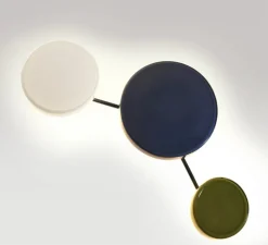 Applique murale, Caramel 22/28/38, bleu,opale et vert, LED, dim, 2700K, 1146-1528 lm, Ø38cm, H83,2cm - Marset