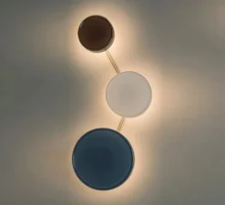 Applique murale, Caramel 22/28/38, Bleu, opale et terracotta, LED, dim, 2700K, 1146-1528 lm, Ø38cm, H83,2cm - Marset