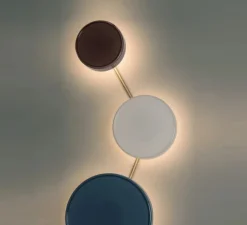 Applique murale, Caramel 22/28/38, Bleu, opale et terracotta, LED, dim, 2700K, 1146-1528 lm, Ø38cm, H83,2cm - Marset