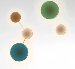 Applique murale, Caramel 22/28/38, Bleu, opale et terracotta, LED, dim, 2700K, 1146-1528 lm, Ø38cm, H83,2cm - Marset