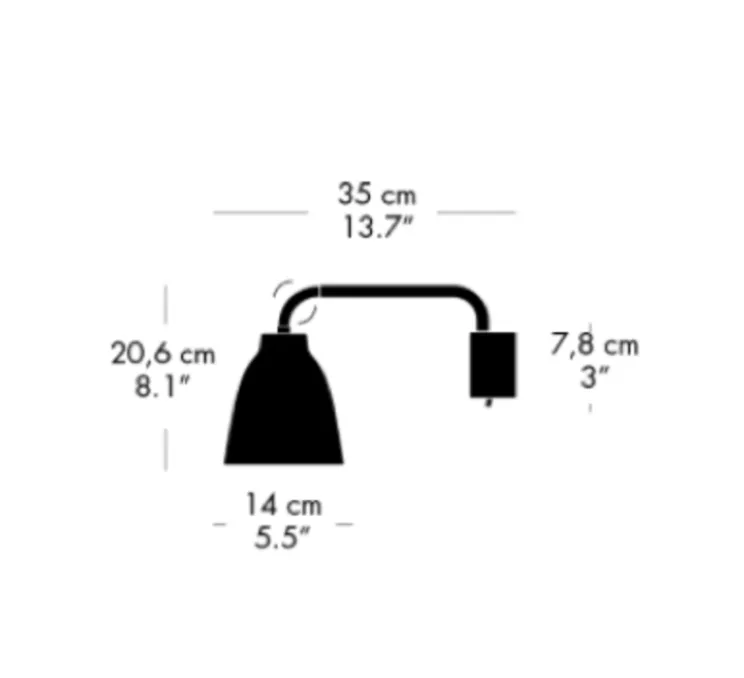 Applique murale, Caravaggio Read, noir, Ø35cm, H20,6cm - Fritz Hansen