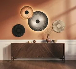 Applique murale, Carmen M 90cm, gris ardoise, LED, 2700K, 746 lm, Ø90cm, H90cm - Hartô