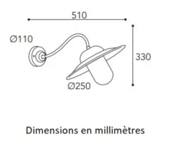Applique murale, Casale 1365, Cuivre laiton vieilli, IP44, L41cm, H33cm - Moretti Luce