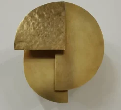 Applique murale, Celest S Gold, laiton, brossé, martelé et ciré, LED, 2700k, 210 lm, L19cm, H21cm - Ombre Portée