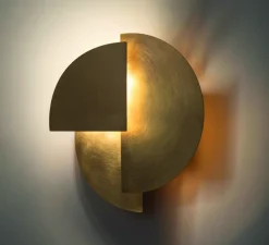 Applique murale, Celest XL, laiton, brossé et ciré, LED, 2700k, 210 lm, L28cm, H31cm - Ombre Portée