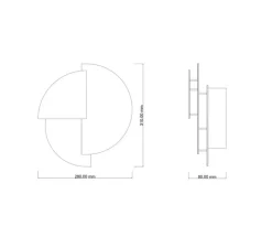 Applique murale, Celest XL, laiton, brossé et ciré, LED, 2700k, 210 lm, L28cm, H31cm - Ombre Portée