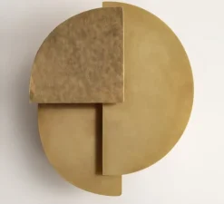 Applique murale, Celest XL Gold, laiton, brossé, martelé et ciré, LED, 2700k, 210 lm, L28cm, H31cm - Ombre Portée