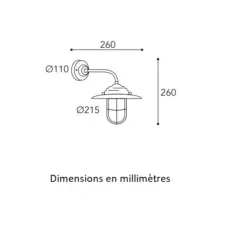 Applique murale, Chalet 134, Cuivre laiton vieilli, IP44, Ø21,5cm, H26cm - Moretti Luce