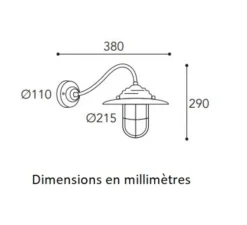 Applique murale, Chalet 140, laiton vieilli, IP44, L38cm, H29cm - Moretti Luce