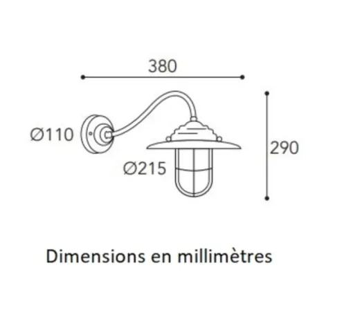 Applique murale, Chalet 140, laiton vieilli, IP44, L38cm, H29cm - Moretti Luce