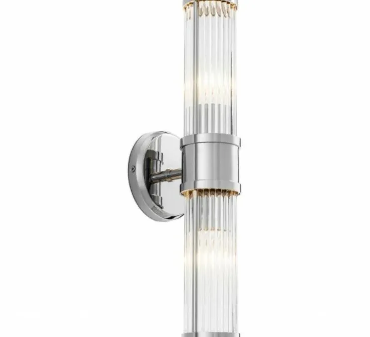 Applique murale, Claridges double, nickel, L12cm, P13cm - Eichholtz