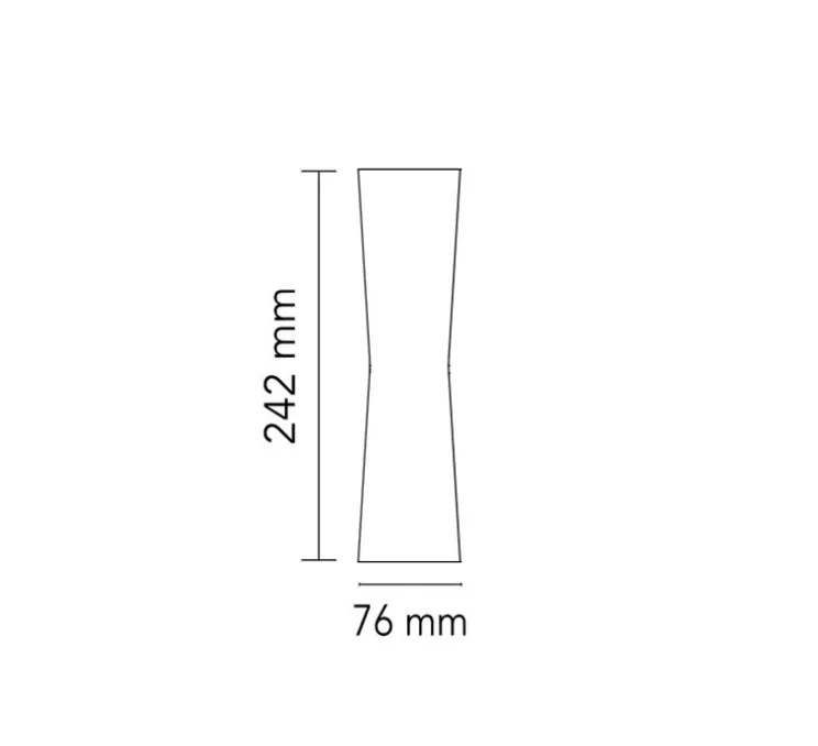 Applique murale, Clessidra 20°+20°, brun foncé, IP55,LED, 3000K, 637lm, Ø7,6cm, H24,2cm - Flos