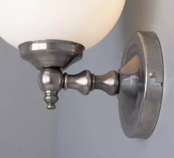 Applique murale, Cloghan, argent antique, L14cm, H20cm - Mullan Lighting