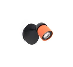 Applique murale, Coco, noir, terracotta, Ø10cm, H10cm - Faro