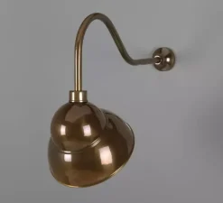 Applique murale, col de cygne Novo, laiton antique, IP23, L24cm, H47cm - Mullan Lighting