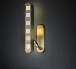 Applique murale, Colt, single laiton, LED, H40cm, P17.5cm - Bert Frank