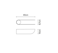 Applique murale, Comet F67, blanc, IP40, L40cm, H9,7cm - Fabbian