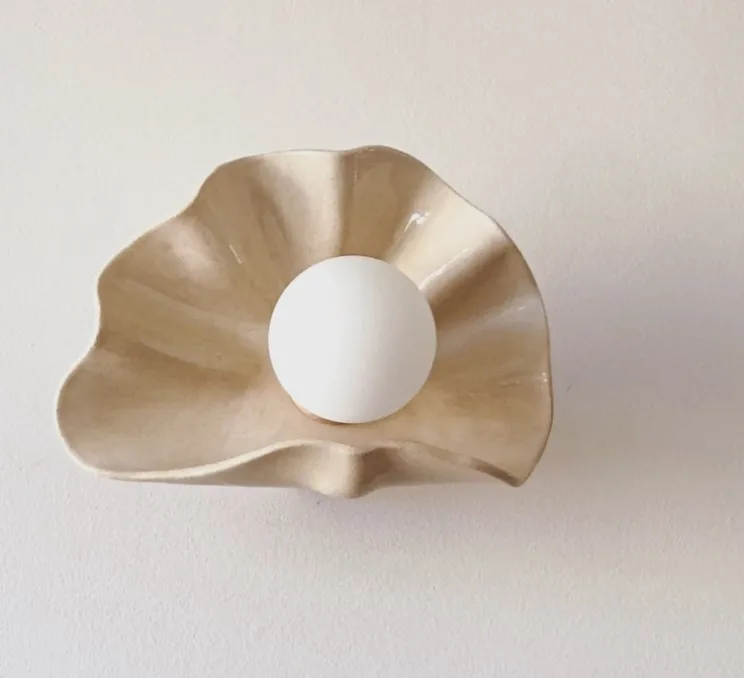 Applique murale, Concha, sable, L28cm, H20cm - Carré Coco