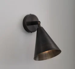 Applique murale, Cone, laiton noir, Ø12cm, H22cm - Contain