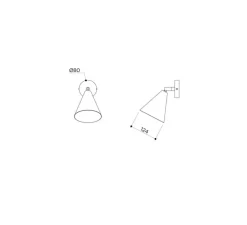 Applique murale, Cone, laiton noir, Ø12cm, H22cm - Contain