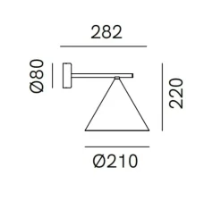 Applique murale, Cone 286.08.MM, bronze morocco, L21cm, H22cm - Il Fanale