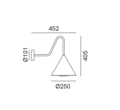 Applique murale, Cone 286.17.OOB, laiton, IP55, L25cm, H40,5cm - Il Fanale