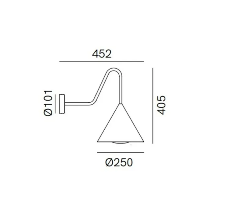 Applique murale, Cone 286.17.OOB, laiton, IP55, L25cm, H40,5cm - Il Fanale