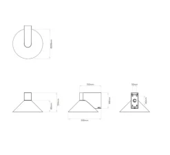 Applique murale, Conic, noir mat, IP44, L20,8cm, H13,4cm - Astro