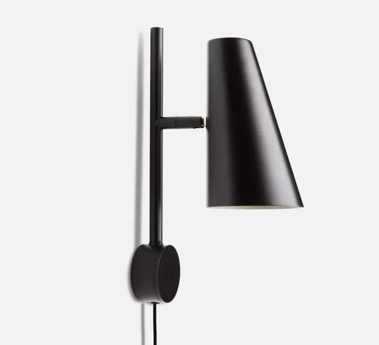 Applique murale, Cono, noir, Ø17cm, H33,3cm - WOUD