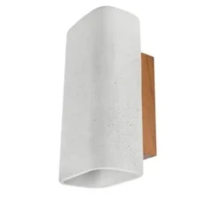 Applique murale, Conteak Indoor, Gris Naturel, LED, dim, 3000K, 600lm, L12,5cm, H24,5cm - LOFTLIGHT
