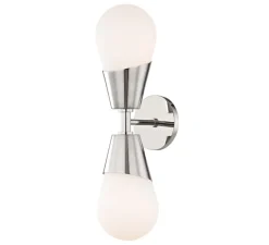 Applique murale, Cora, nickel poli, IP44,L12,7cm, H48,3cm - Hudson Valley