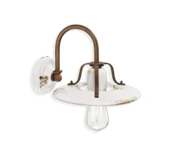 Applique murale, Country C1440, blanc vintage, L25cm, H21cm - Ferroluce