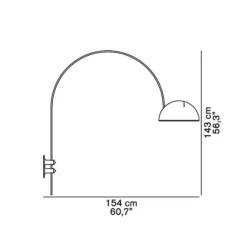 Applique murale, Coupé, blanc, Ø30cm, L154cm - Oluce