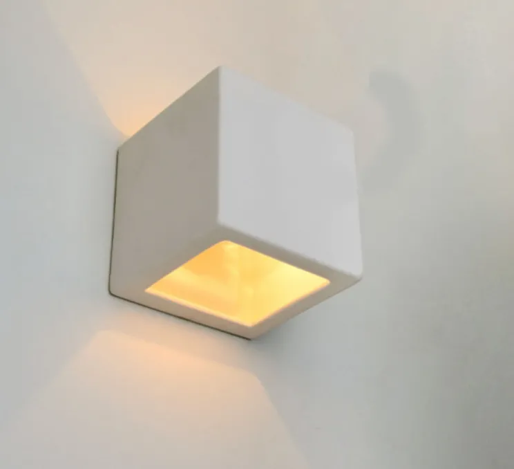 Applique murale, céramique, blanc, Ø11cm, H11cm - Zangra