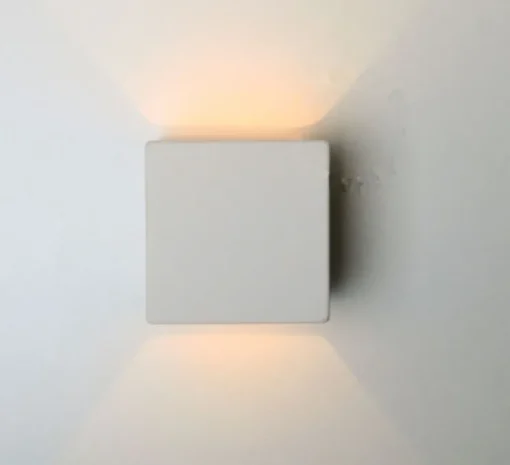 Applique murale, céramique, blanc, Ø11cm, H11cm - Zangra