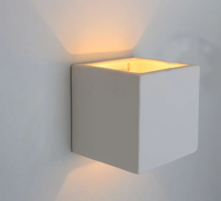 Applique murale, céramique, blanc, Ø11cm, H11cm - Zangra