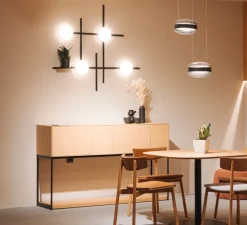 Applique murale, Crosshatch C/W L, noir, LED, dim, 2700K, 1800 lm, L108,6cm, H110,9cm - B.lux