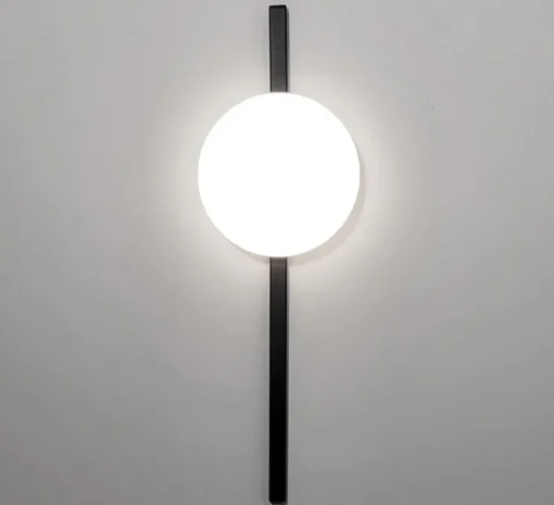 Applique murale, Crosshatch C/W S, noir, LED, dim, 2700K, 1800 lm, Ø18,3cm, H58,6cm - B.lux