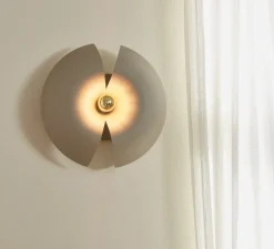 Applique murale, Cycnus, taupe et or , Ø30cm, H14cm - AYTM