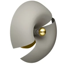 Applique murale, Cycnus, taupe et or , Ø30cm, H14cm - AYTM