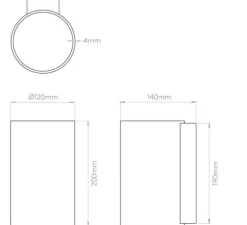 Applique murale, Cyl 200, verre, opal, L12cm, H20cm - ASTRO