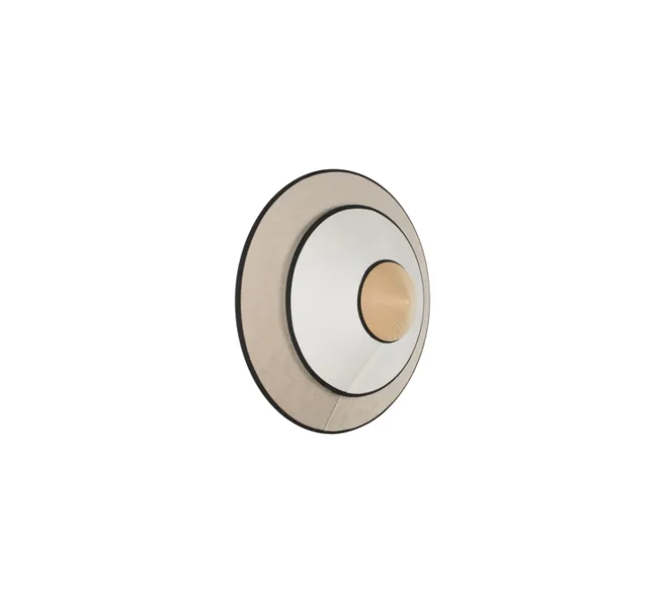 Applique murale, Cymbal S, naturel, LED, Ø34cm, H16cm - Forestier