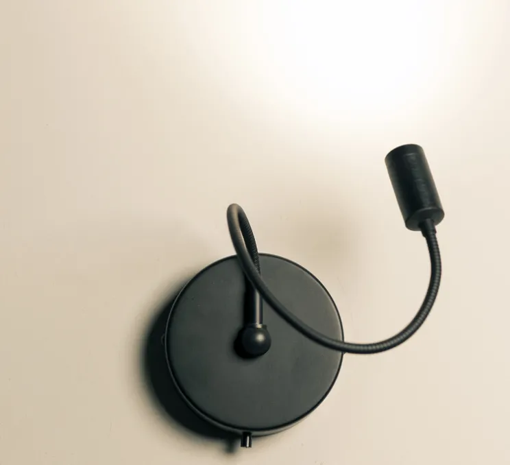 Applique murale, D02, noir mat, avec lentille, LED, dim, 2700K, 350 lm, Ø10cm, H45cm - OliveLab