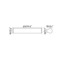 Applique murale, Danubio 18W, bronze, IP44, LED, 2700K, 1080 lm, L57,5cm, H9cm - Faro