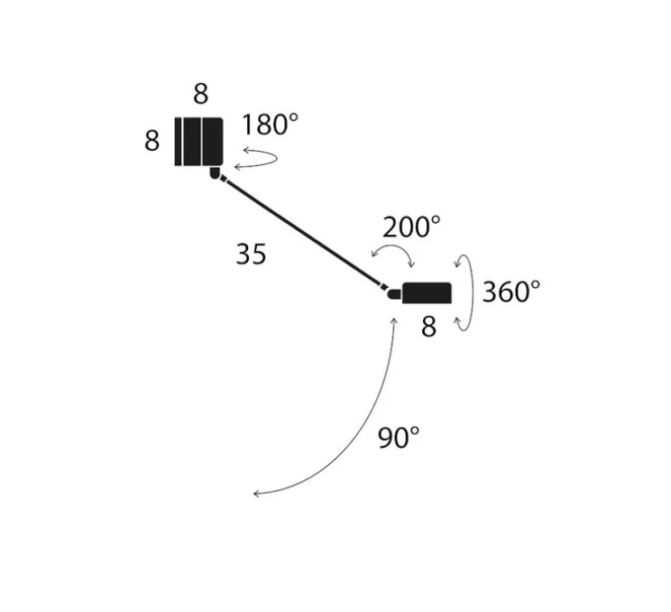 Applique murale, Daphine Parete 35 Led, Noir soft touch, LED, 2700K, 410 lm, L35cm, H8cm - Lumina