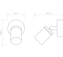 Applique murale, Dartmouth Single, noir, IP44, L9,6cm, H15cm - Astro