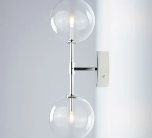 Applique murale, Dawn double, Nickel poli, L15cm, H47,8cm - Schwung