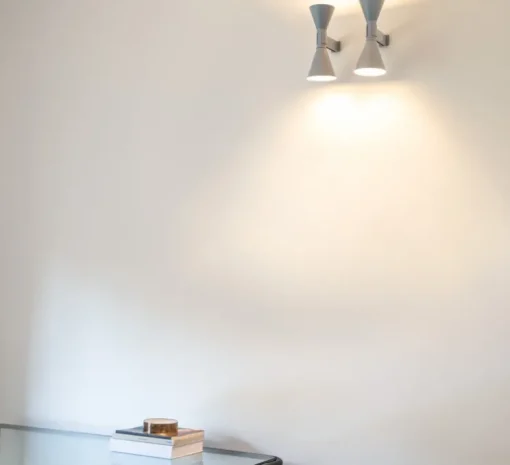 Applique murale, De Marseille Mini, réédition de Charles Le Corbusier, gris mat, L12cm, H27cm - Nemo Lighting