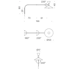 Applique murale, De Marseille, gris, L166cm, H80cm - Nemo lighting